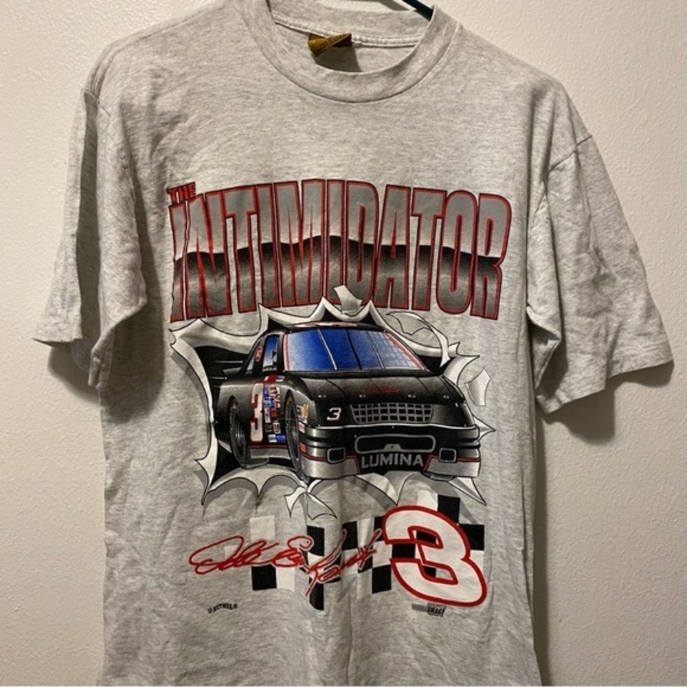 Vintages Shirt The intimidator Dale Earhart Mens Size M Nutmeg Made In‎ U.S.A - Picture 4 of 13